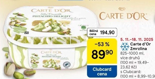 Zmrzlina ve vaničce Carte D'