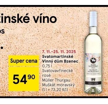 Svatomartinské Vinný dům Bzenec 0,75 l