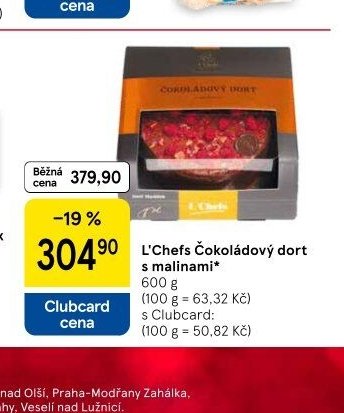 L'Chefs Čokoládový dort s malinami