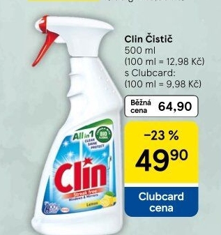 Čistič oken ve spreji Clin