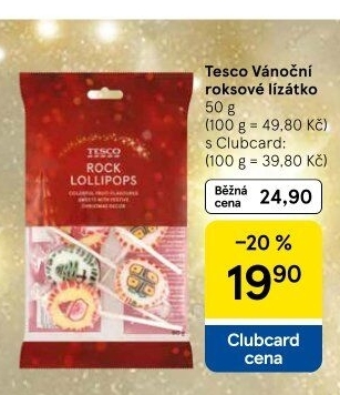 Roksová lízátka Tesco