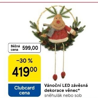 Vánoční závěsné svítící LED dekorace