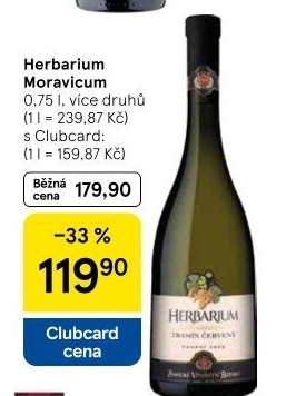 Vína Herbarium Moravicum Zámecké vinařství Bzenec - pozdní sběr