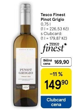 Víno Pinot Grigio Tesco Finest