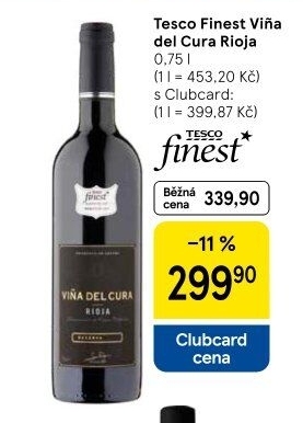 Víno Vińa del Cura Reserva Rioja Tesco Finest