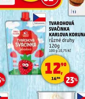 Tvarohová svačinka Karlova Koruna různé druhy 120 g