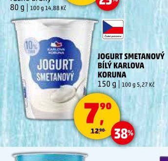 Jogurt smetanový bílý Karlova Koruna 150 g