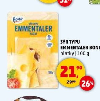 Sýr typu Emmentaler Boni 100 g