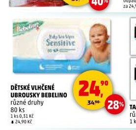 DĚTSKÉ VLHČENÉ UBROUSKY BEBELINO