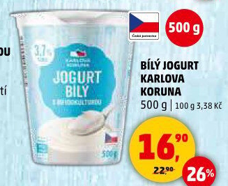 Bílý jogurt Karlova Koruna