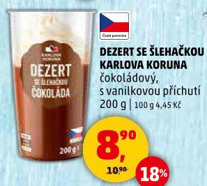 Dezert pudink se šlehačkou Karlova Koruna