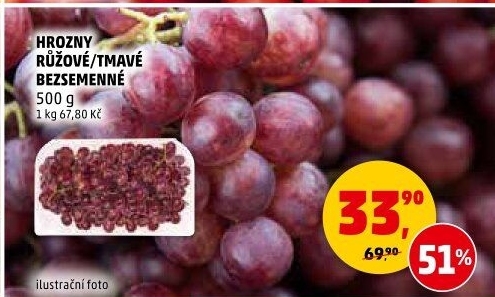 Hrozny růžové bezsemenné