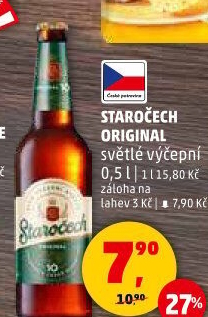 Pivo světlé výčepní Original Staročech