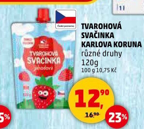Tvarohová kapsička svačinka Karlova Koruna