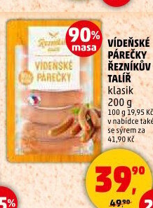 Vídeňské párečky Řezníkův talíř