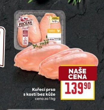 Kuřecí prsa s kostí bez kůže