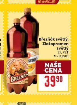 Březňák světlý, Zlatopramen světlý 2 l, PET