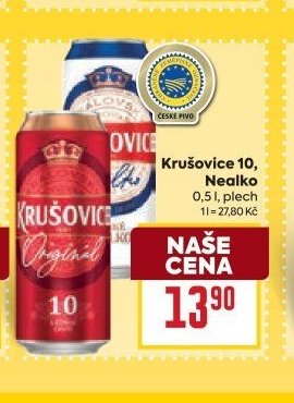 Krušovice 10, Nealko 0,5 l, plech