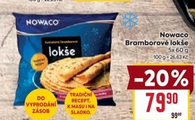 Bramborové lokše mražené Nowaco