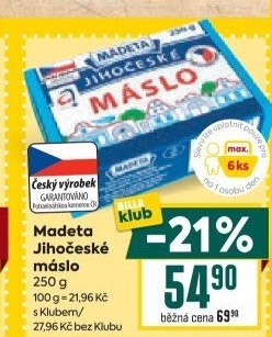 Máslo Jihočeské Madeta