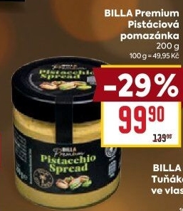 Pomazánka pistáciová Billa Premium