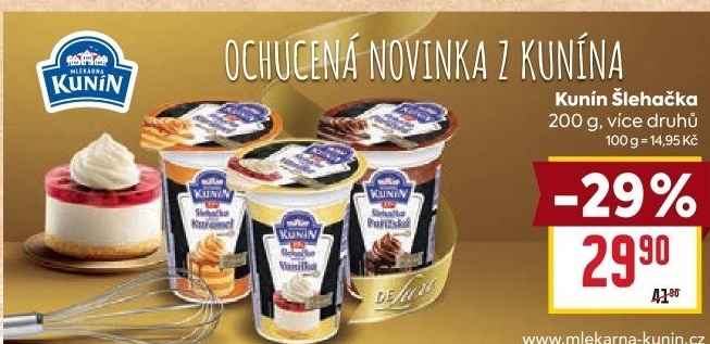 Šlehačka ochucená Mlékárna Kunín