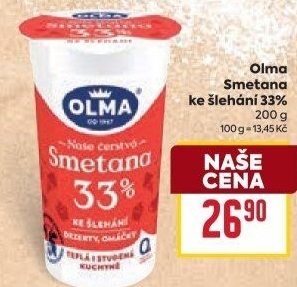 Smetana ke šlehání Olma 33%