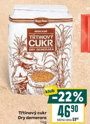 Třtinový cukr Dry Demerara HappyHome