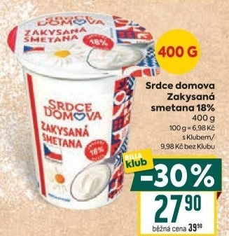 Zakysaná smetana 18% Srdce Domova