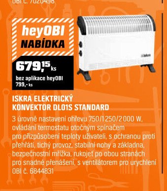 ISKRA ELEKTRICKÝ KONVEKTOR DL01S STANDARD