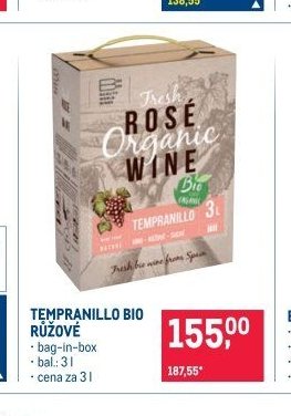 TEMPRANILLO BIO RŮŽOVÉ
