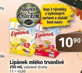 Nápoj mléko ochucené Lipánek Madeta