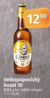 Pivo světlé výčepní 10°Velkopopovický Kozel