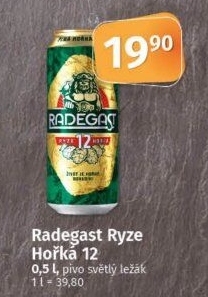 Pivo světlý ležák 12° Ryze hořká Radegast