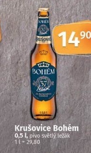 Pivo světlý ležák Bohém Krušovice