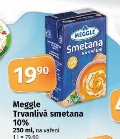 Smetana na vaření Meggle 10%