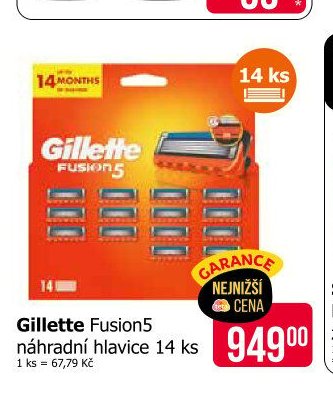 Gillette Fusion5 náhradní hlavice 14 ks