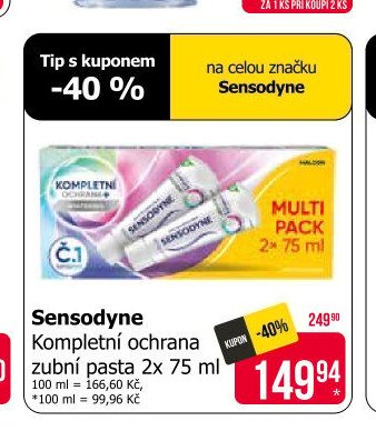 Sensodyne Kompletní ochrana zubní pasta 2x 75 ml