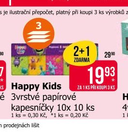 Happy Kids 3vrstvé papírové kapesníčky