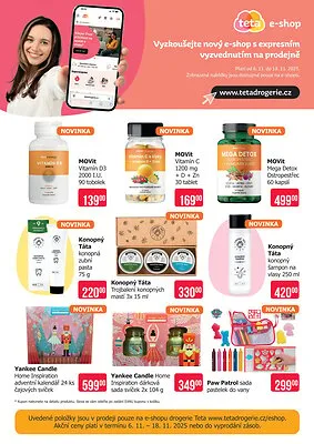 akční leták Teta drogerie 6.11.2025-18.11.2025
