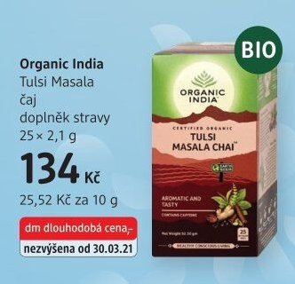 Organic India Tulsi Masala čaj doplněk stravy 25 x 2,1 g