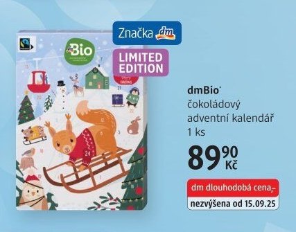 dmBio čokoládový adventní kalendář