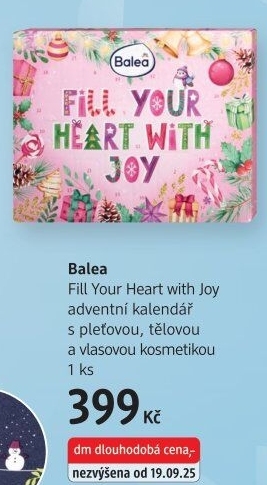 Adventní kalendář s kosmetikou Balea