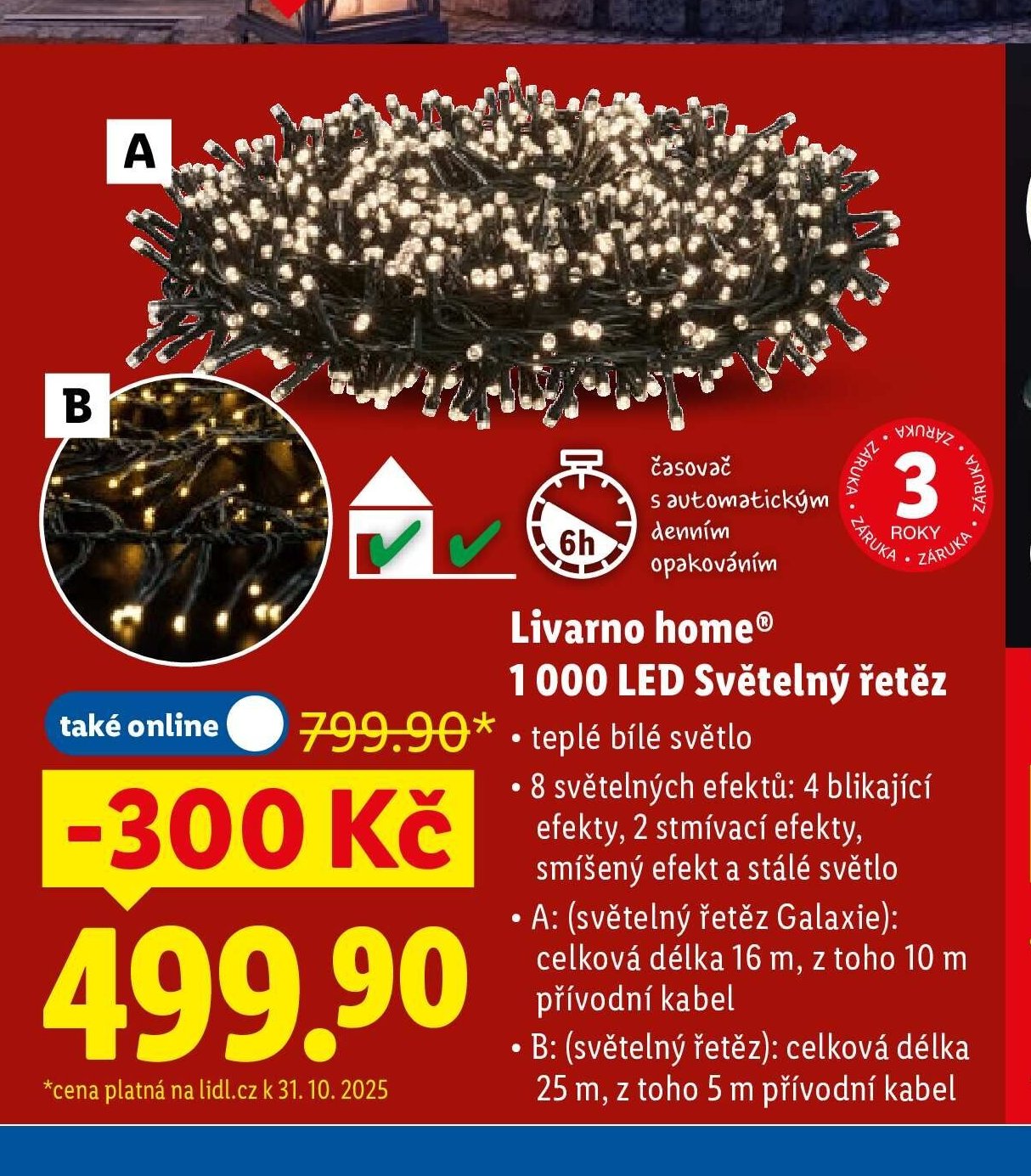 Livarno home 1000 LED Světelný řetěz