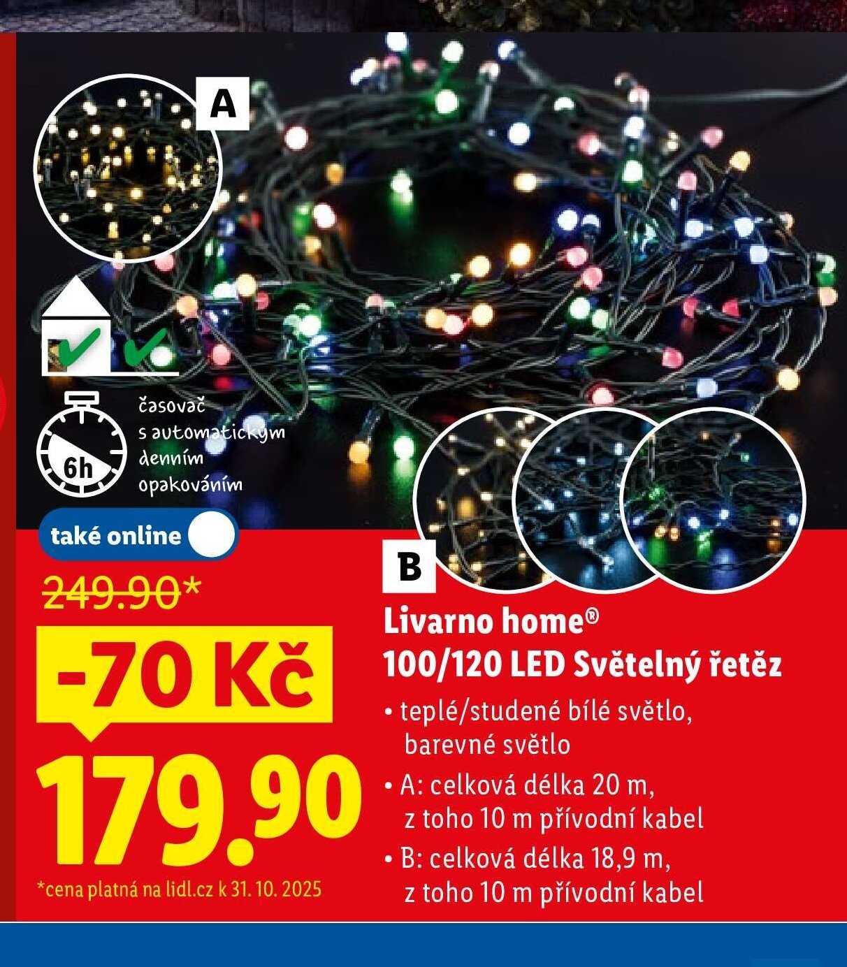 Livarno home 100/120 LED Světelný řetěz