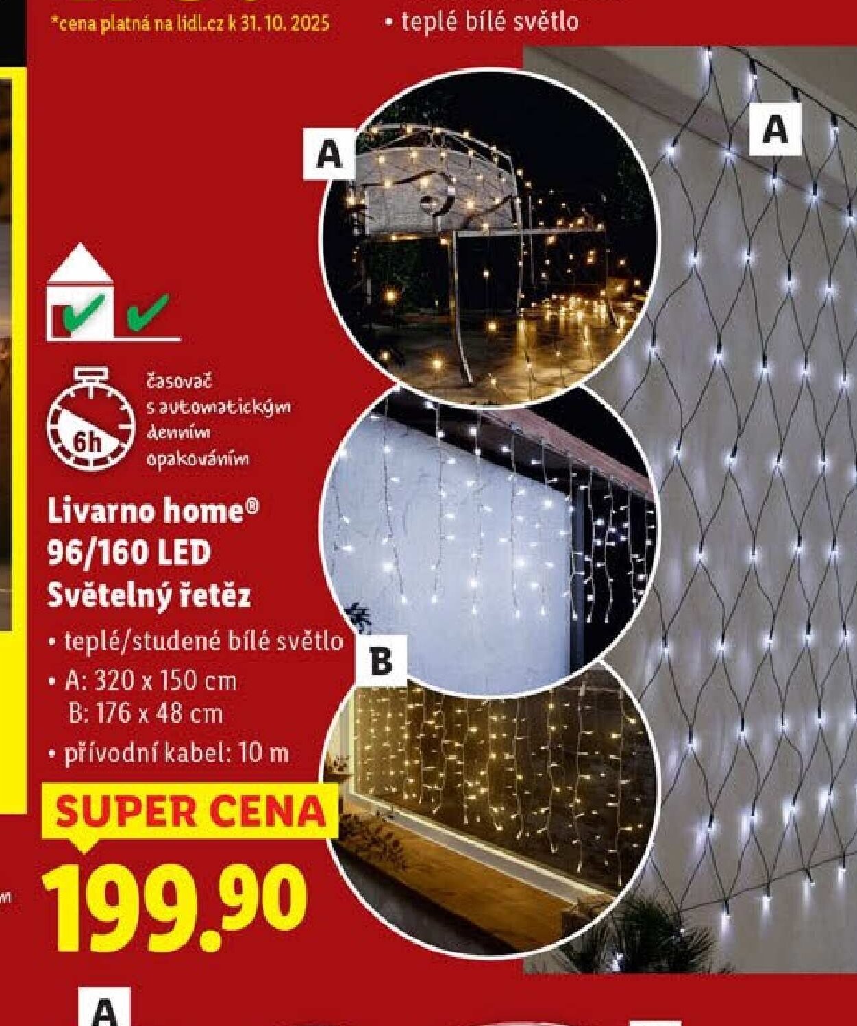 Livarno home 96/160 LED světelný řetěz