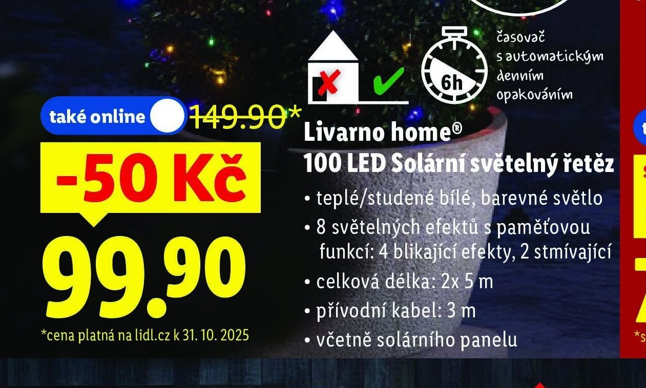 Livarno home® 100 LED Solární světelný řetěz