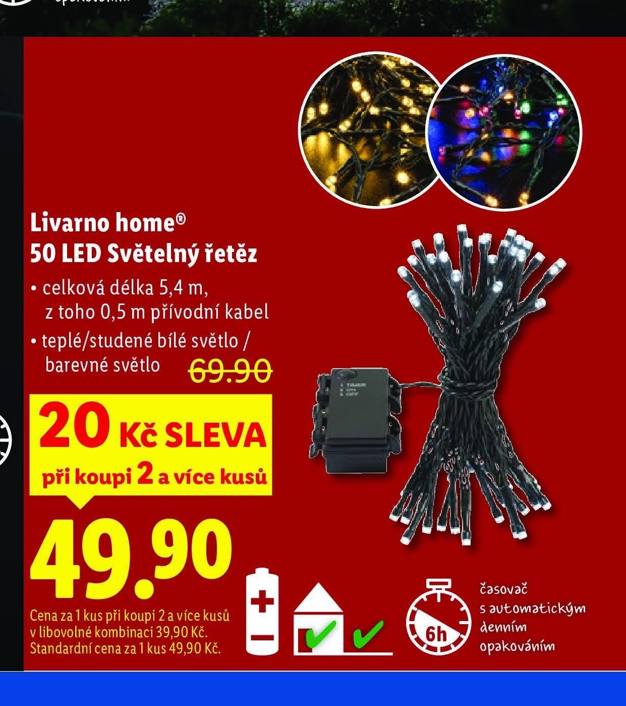 Livarno home® 50 LED Světelný řetěz