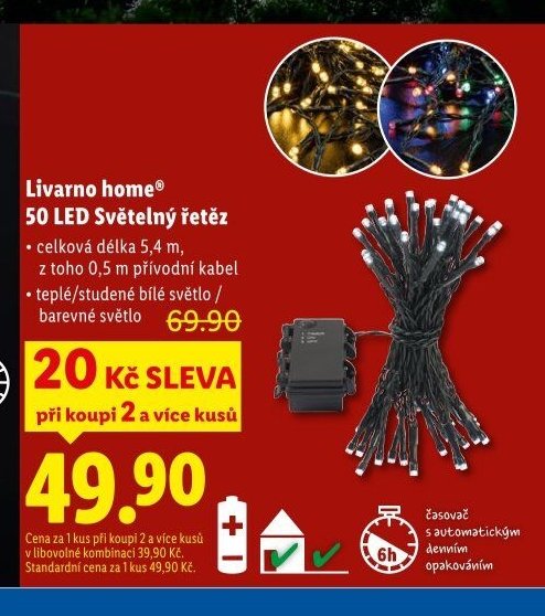 Livarno home 50 LED Světelný řetěz - Lidl akcniletaky.com