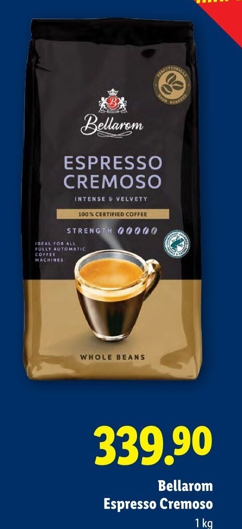 Zrnková káva Espresso Cremoso Bellarom